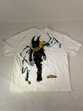 💥 MY HERO ACADEMIA DEKU BERSHKA WHITE GRAPHIC ANIME T-SHIRT SIZE MEDIUM 💥